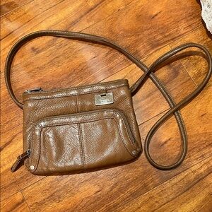Tignanello Brown Leather Crossbody Bag